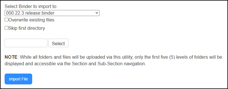 Import page.