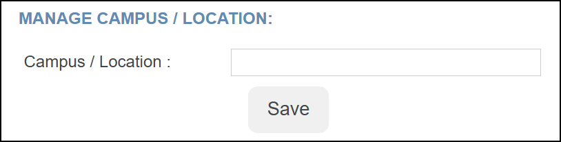 Manage campus locations page.