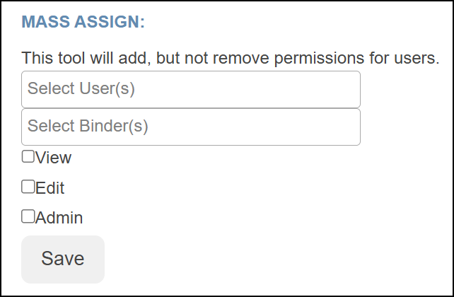 Mass assign page.