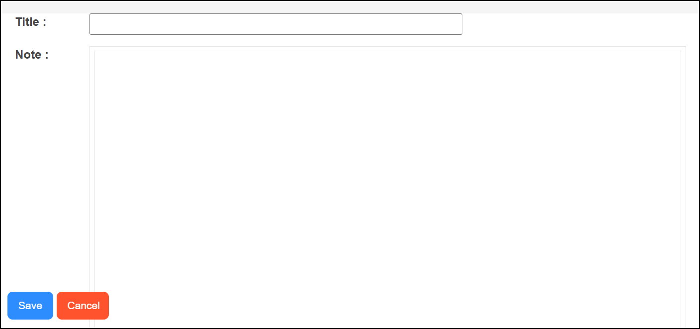Add note pop-up.